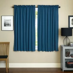 Flash Sale 👏 Blazing Needles 63-inch By 52-inch Twill Curtain Panels (Set Of 2) - 52 X 63 - 52 X 63 Aqua Blue 🧨