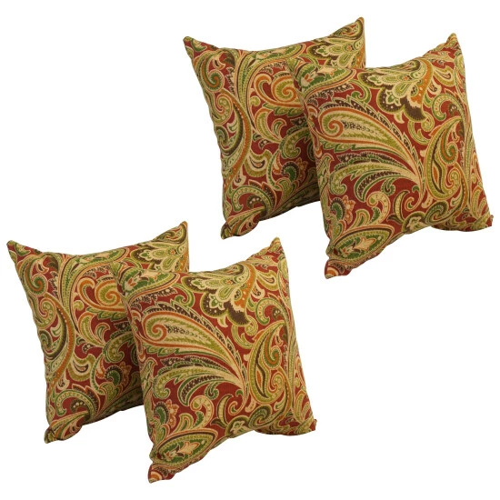 Best Pirce ๐ Blazing Needles 17-inch Square Polyester Outdoor Throw Pillows (Set Of 4) Jasmina Juniper โ - Image 3