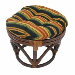 Promo ✨ Blazing Needles 18-inch Indoor/Outdoor Footstool Cushion Laperta 👏