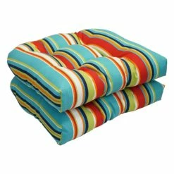 Wholesale 👏 Blazing Needles Solarium Shades Of Breeze 19-inch U-shape Chair Cushion (Set Of 2) ☀️ Summer Fun Citrus 👏