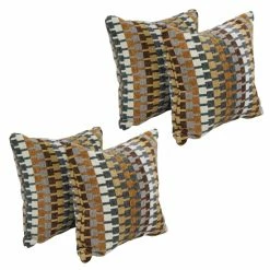 Promo 🔔 Blazing Needles 17-inch Square Throw Pillows (Set Of 4) Legion Browns ✨