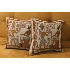Outlet ✨ Blazing Needles Tapestry Corded Hieroglyph Throw Pillows (Set Of 2) 🥰
