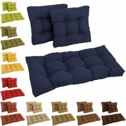 Wholesale 🥰 Blazing Needles All-Weather 3-Piece Indoor/Outdoor Bench Cushion Set Azul 🛒