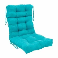 Deals 👏 Blazing Needles Tufted Microsuede Seat/Back Chair Cushion Aqua Blue 👏