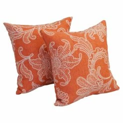 New 🧨 Blazing Needles 17-inch Square Polyester Outdoor Throw Pillows (Set Of 2) Maxfield Leaf ❤️
