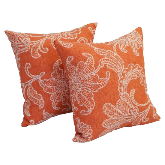 New ๐งจ Blazing Needles 17-inch Square Polyester Outdoor Throw Pillows (Set Of 2) Maxfield Leaf โค๏ธ