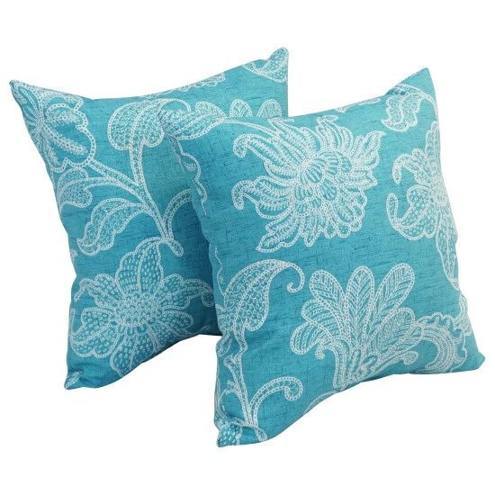 New ๐งจ Blazing Needles 17-inch Square Polyester Outdoor Throw Pillows (Set Of 2) Maxfield Leaf โค๏ธ - Image 3