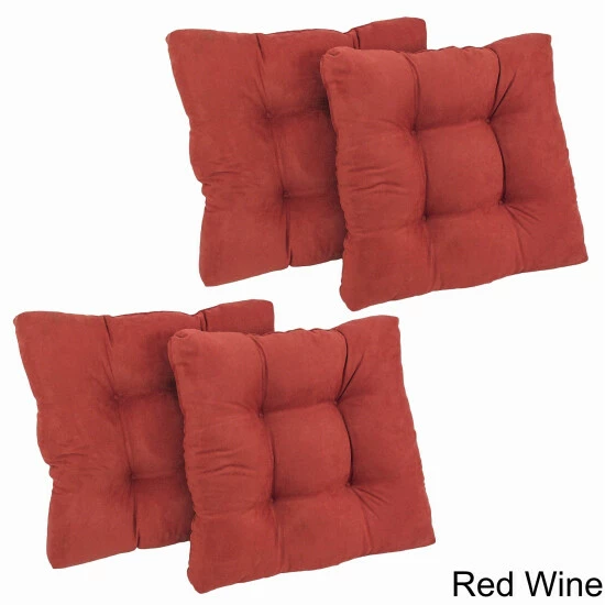 Flash Sale ⌛ Blazing Needles 19-inch Square Microsuede Chair Cushion (Set Of 4) Indigo ✔️ - Image 4