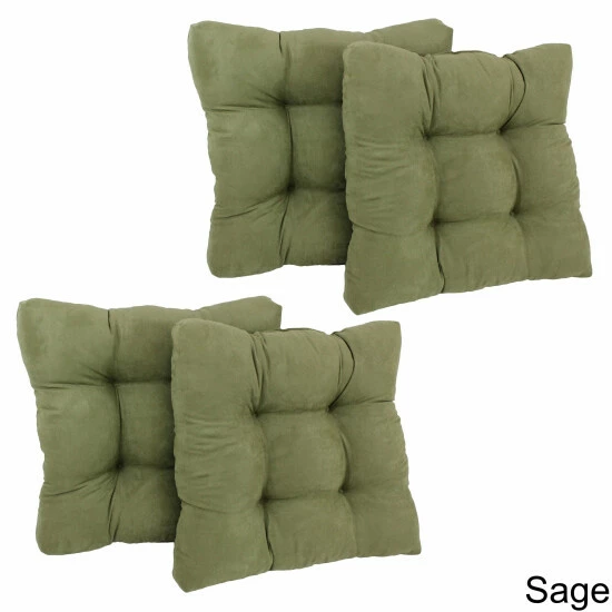 Flash Sale ⌛ Blazing Needles 19-inch Square Microsuede Chair Cushion (Set Of 4) Indigo ✔️ - Image 5