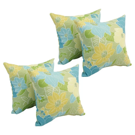Deals ๐ Blazing Needles 17-inch Square Polyester Outdoor Throw Pillows (Set Of 4) Mcyvonne Aloe ๐