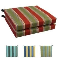 Top 10 ✔️ Blazing Needles 20-inch By 19-inch Patterned Outdoor Chair Cushions (Set Of 2) Mainland Surf 👏