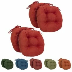 Best deal 👍 Blazing Needles 16-inch Microsuede Dining Chair Cushion (Set Of 4) Indigo 🌟