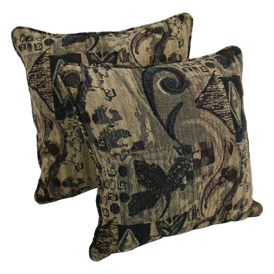 Buy π Blazing Needles 25-inch 'Antiquity' Jacquard Chenille Square Throw Pillows With Inserts (Set Of 2) π₯°