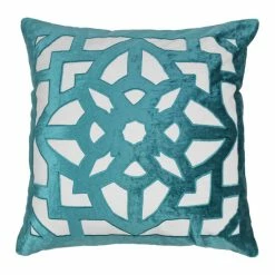 Promo 👏 Blazing Needles 20-inch Indian Geometric Elegance Velvet Applique Throw Pillow 🌟