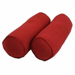 Hot Sale 🌟 Blazing Needles Twill Bolster Pillows With Cording (Set Of 2) Tangerine Dream 🧨