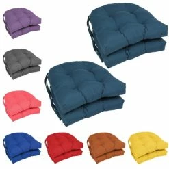 Hot Sale ⌛ Blazing Needles 16-in. U-shape Dining Chair Cushions (Set Of 4) Grape 💯