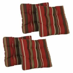Flash Sale 💯 Blazing Needles Set Of 4 All-weather UV-resistant Squared Outdoor Chair Cushions - 20 X19 Tropique Raven 🛒