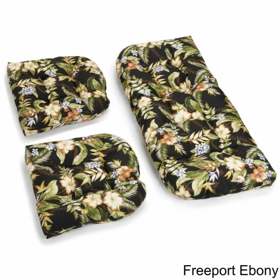 Best deal ✨ Blazing Needles All-Weather U-Shape Outdoor Settee Cushion (Set Of 3) Eastbay Onyx 🔥 - Image 2