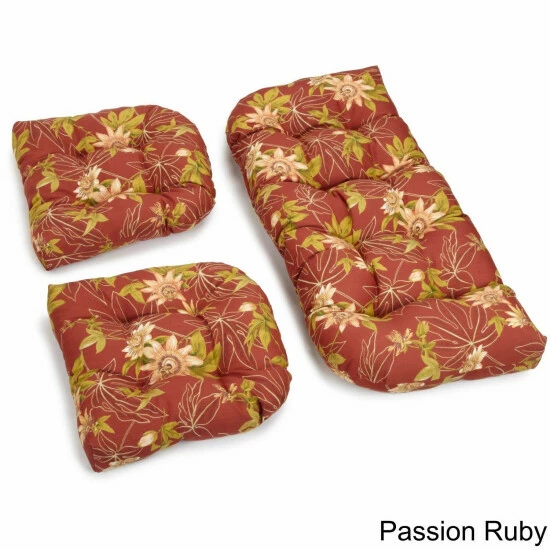 Best deal ✨ Blazing Needles All-Weather U-Shape Outdoor Settee Cushion (Set Of 3) Eastbay Onyx 🔥 - Image 4