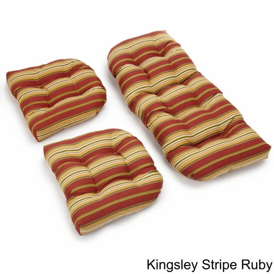 Best deal ✨ Blazing Needles All-Weather U-Shape Outdoor Settee Cushion (Set Of 3) Eastbay Onyx 🔥 - Image 5