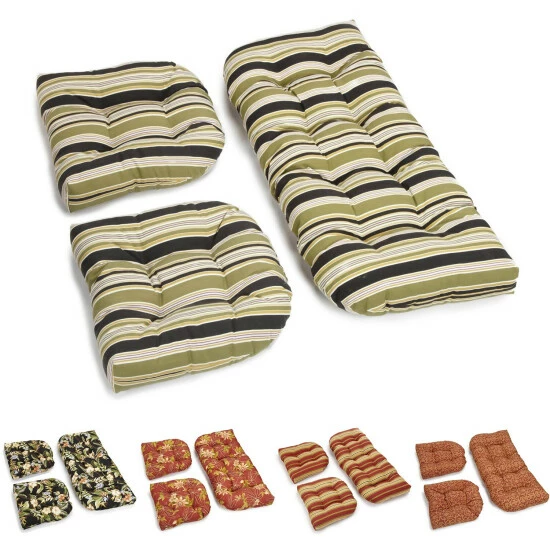 Best deal ✨ Blazing Needles All-Weather U-Shape Outdoor Settee Cushion (Set Of 3) Eastbay Onyx 🔥 - Image 7