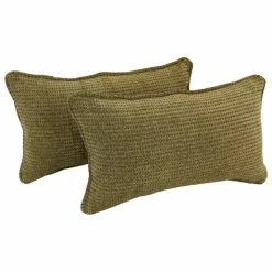 Flash Sale 🎁 Blazing Needles Corded Gingham Brown Jacquard Chenille Rectangular Throw Pillows (Set Of 2) ❤️