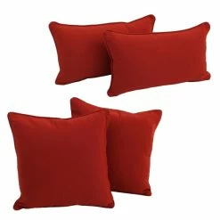 New 😍 Blazing Needles Delaney Indoor Throw Pillow Set (Set Of 4) Tangerine Dream 🧨