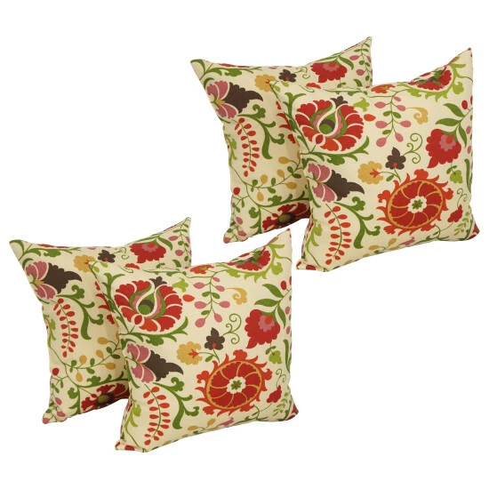 Brand new ๐ Blazing Needles 17-inch Square Polyester Outdoor Throw Pillows (Set Of 4) Dejana Starling โค๏ธ