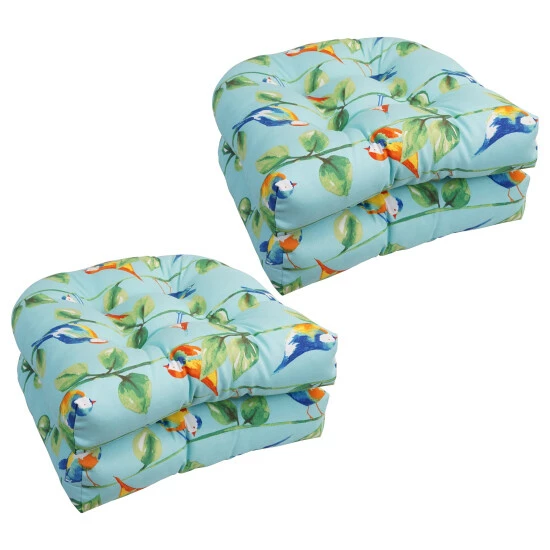 Budget ๐ Blazing Needles 19-inch U-Shaped Dining Chair Cushions (Set Of 4) Greystone Willow ๐ - Image 2