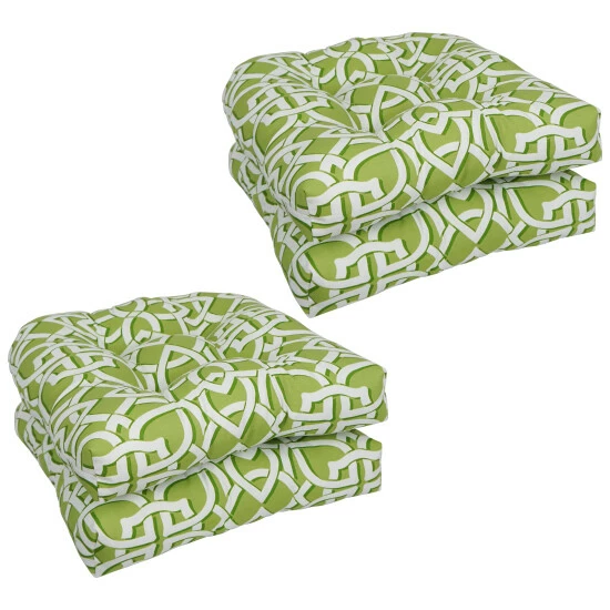 Budget ๐ Blazing Needles 19-inch U-Shaped Dining Chair Cushions (Set Of 4) Greystone Willow ๐ - Image 3