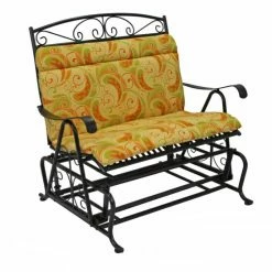 Brand new 🛒 Blazing Needles All-Weather Double Glider Chair Cushion - 43 X 40 Tropique Raven 🎉