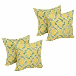 Hot Sale 😀 Blazing Needles 17-inch Square Polyester Outdoor Throw Pillows (Set Of 4) Keyisle Lagoon 👏