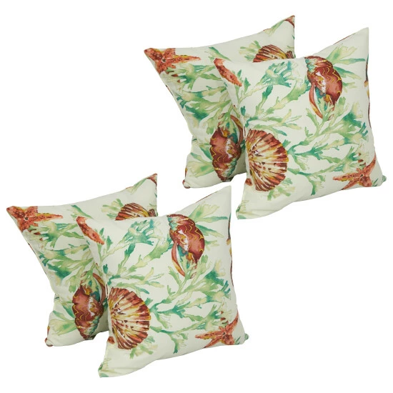 Hot Sale ๐ Blazing Needles 17-inch Square Polyester Outdoor Throw Pillows (Set Of 4) Keyisle Lagoon ๐ - Image 2