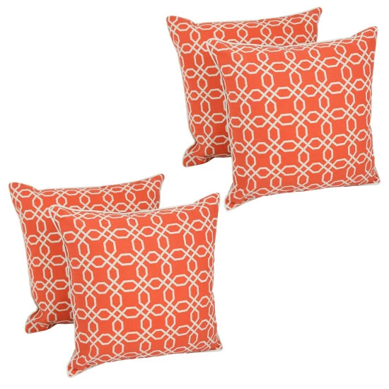 Best reviews of π Blazing Needles 17-inch Orange Lattice Throw Pillow (Set Of 4) β¨
