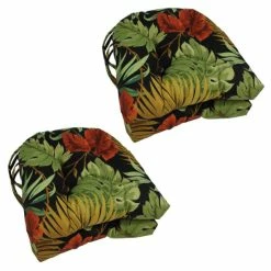 Best Sale 🎉 Blazing Needles 16-inch U-Shaped Indoor/Outdoor Chair Cushion (Set Of 4) - 16" X 16" Tropique Raven 🧨
