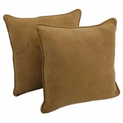 Hot Sale 😉 Blazing Needles 25-in. Square Microsuede Throw Pillows (Set Of 2) Camel ⌛