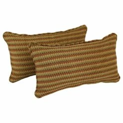 New 😉 Blazing Needles Autumn Gingham Chenille Rectangular Lumbar Pillows (Set Of 2) ✨