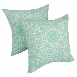 Brand new ✨ Blazing Needles Solarium Tablita Aqua 17-inch Indoor/Outdoor Throw Pillows (Set Of 2) 👍