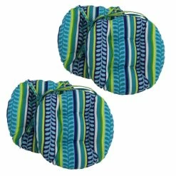 Best reviews of 🎁 Blazing Needles 16-inch Round Outdoor Chair Cushions (Set Of 4) - 16 X 16 Luxury Azure 🧨