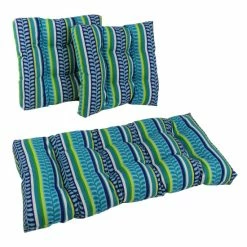 Outlet 🔔 Blazing Needles 3-piece Indoor/Outdoor Settee Cushions - 19 X 19/19 X 42 Sovaro Denim ⭐