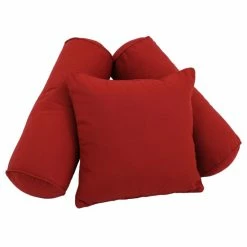 Budget 😀 Blazing Needles Twill Solid Throw Pillows (Set Of 3) Bery Berry ❤️