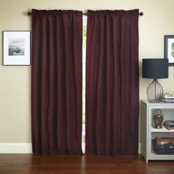 Best Sale 💯 Blazing Needles 'Bordeaux' Patterned Jacquard Chenille Curtain Panels (Set Of 2) ❤️