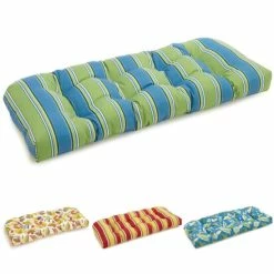 Best deal 👏 Blazing Needles 42-inch Indoor/Outdoor U-shape Bench Cushion Skyworks Caribbean 🎁