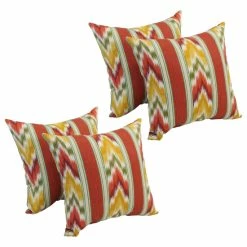 Wholesale 🔔 Blazing Needles 17-inch Square Polyester Outdoor Throw Pillows (Set Of 4) Libella Sangri 🥰