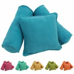 Budget 😉 Blazing Needles 17-inch Microsuede Pillow Set (Set Of 3) Tangerine Dream 🎁
