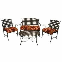 Best Pirce 🧨 Blazing Needles All-Weather UV-Resistant Settee Group Polyester Outdoor Cushions (Set Of 3) Montflueri Sangria 💯