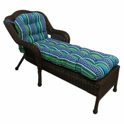Best Pirce 😍 Blazing Needles All-weather U-shaped Outdoor Chaise Lounge Cushion - 69"l X 21"w X 5"h Tropique Raven 😀