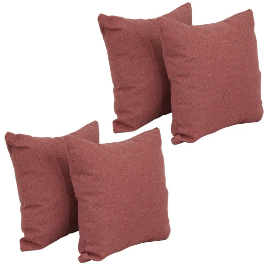 Best Pirce 😍 Blazing Needles 17-inch Square Throw Pillows (Set Of 4) Hazeltsb Paprik 🎉 - Image 2