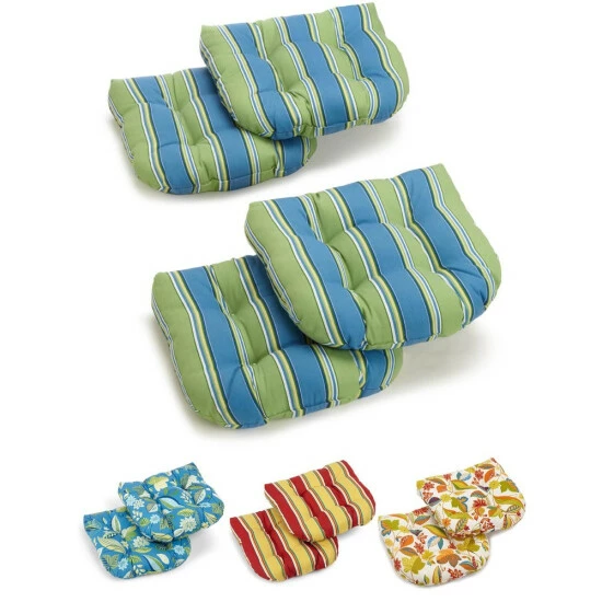 Cheap 🎁 Blazing Needles 19-inch All-Weather U-Shaped Chair Cushion (Set Of 4) Haliwell Caribbean 🎁