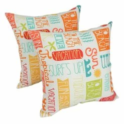 Best deal ❤️ Blazing Needles Solarium ☀️ Summer Fun 17-inch Indoor/Outdoor Throw Pillows (Set Of 2) 👏